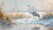 great heron in the marsh