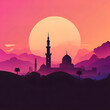 arabic desert minimal scene background