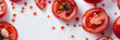 Tomato lycopene protect cell damage, having potassium, vitamins B and E, controlling bad cholesterol lowers heart disease risk, blood pressure, health care banner , fitness foo. Modern cover header