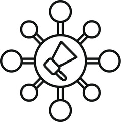 Poster - online loud marketing scheme icon outline vector. pay master. change group