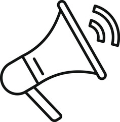 Poster - Megaphone announcement icon outline vector. Online media content. Public ad