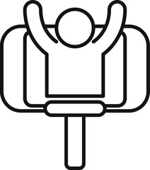 Poster - Blogger happy icon outline vector. New content phone record. Online live