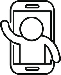 Poster - Phone recording icon outline vector. New media content. Online person