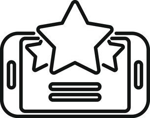 Poster - online smartphone rating icon outline vector. star button rank. expression user