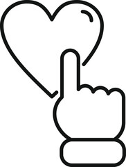 Poster - click like heart online icon outline vector. normal game button. patron excellent