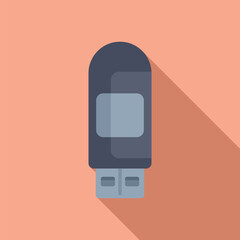 Poster - Usb flash with password icon flat vector. Phone id process. Multi registration