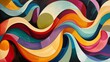 A vibrant multicolored wave painted on a dark black background, creating a striking contrast and sense of motion