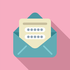 Poster - safe new mail icon flat vector. step safe cellular. id dual process message