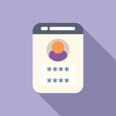 Poster - user passcode access icon flat vector. register verify. step safe account