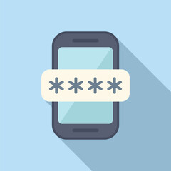 Poster - new message phone icon flat vector. access account. phone id dual process