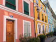 Colored houses in Rue Cremieux - Paris