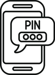 Poster - pin lock smartphone icon outline vector. id dual process. multi registration