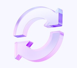 Fototapete - arrow icon with colorful gradient. 3d rendering illustration for graphic design, ui ux design, presentation or background. shape with glass effect	
