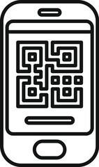 Canvas Print - Scan qr code with phone icon outline vector. Login account. User validation online