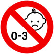 0-3 years old safety symbol icon isolated