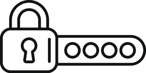 Poster - new password lock icon outline vector. secure message. safe step account