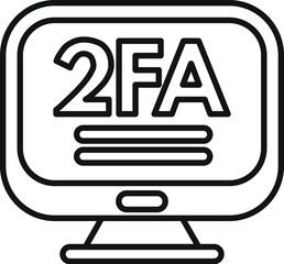 Poster - 2fa account access icon outline vector. multi registration account. secure message internet