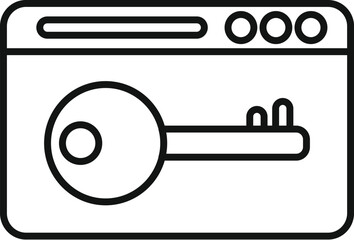 Poster - key pass access icon outline vector. computer account. website internet message