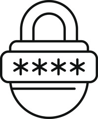 Poster - lock online data icon outline vector. access learning. multi registration account