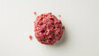 Ground beef photographed on a clean white background.