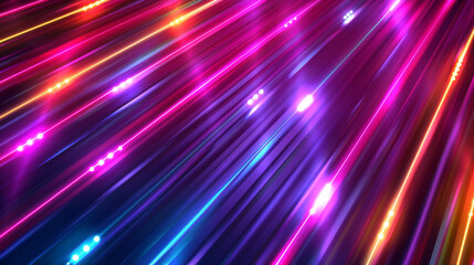 Wall Mural - Vibrant Neon Light Streaks Background with Colorful Rays