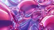 3D rendering. Pink glossy spheres on a pink and purple surface. Abstract background.