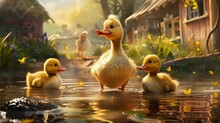 Ducky Delight: Quacks, Waddles, And Flutters Create A Charming Scene