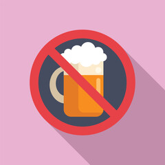 Sticker - Restricted beer drink icon flat vector. Gluten intolerance. Food organic dairy