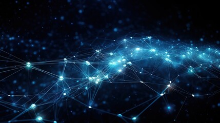 Poster - A computer-generated image depicts a network resembling a nebula in space, symbolizing the vastness of digital connectivity, perfect for topics on the internet