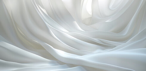 Poster - Simple minimalist design made with simple rectangular creases of very large rectangular white paper backdrop diffuse light. Generative AI.