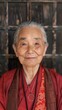 A Buddhist kindhearted old lady practitioner 