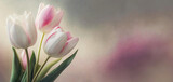 Fototapeta Fototapeta w kwiaty na ścianę - Piękne kwiaty tulipany. Pastelowe tło grunge