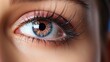 Close up detail beautiful female eye macro, fashion natural makeup 
