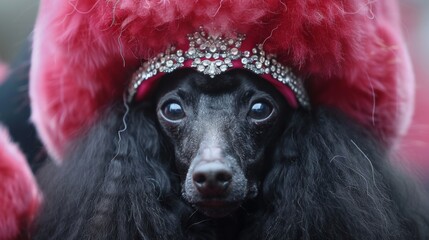 Canvas Print - famous black poodle jewlery 