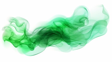 Canvas Print - Green smoke cloud on transparent background isolated 