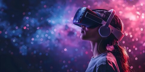 Poster - Captivating Virtual Reality Headset Transporting Users into Immersive Dreamlike Realms of Imagination and Discovery