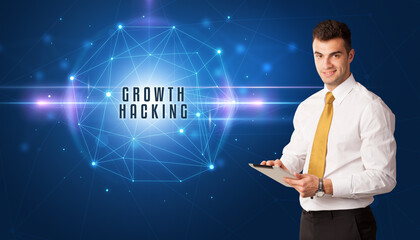 Poster - businessman thinking about security