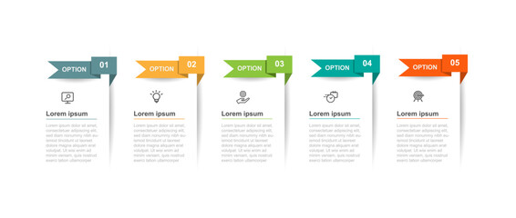 Poster - Design template infographic vector element with 5 step or option suitable for web presentation and business information