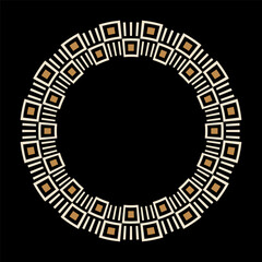 Wall Mural - round frame made of simple geometric shapes. squares and stripes. stylish color round ornament with 