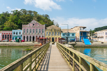 Babitonga bay and a view of the historic center of Sao Francisco do Sul, oldest city of Santa Catarina - South of Brazil