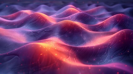 Wall Mural - Computergenerated image of purple waves on a water surface