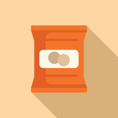 Poster - Chips product pack icon flat vector. Vending machine food. Cracker food