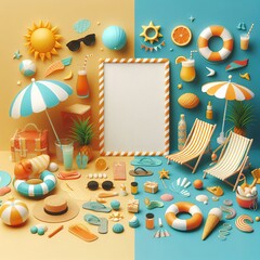 Sticker - summer holiday background