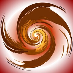 Poster - Abstract vortex with brown color - graphics with effect of depth of space, motion, 3D of concave, mixing colors and rotation. Topics: texture, pattern, abstraction, wallpaper, computer art, background