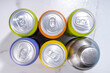 RTD Cocktail or mocktail, Ready to Drink canned beverage in colorful tin cans bottles, trendy easy way to make cocktails 