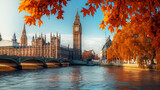 Fototapeta Big Ben - Big Ben Clock Tower in London UK on a bright day, generative ai