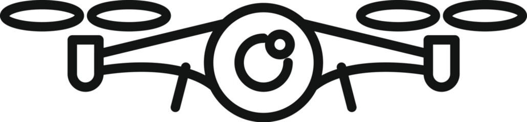 Poster - Drone filming icon outline vector. Aero filming operator. Control antenna