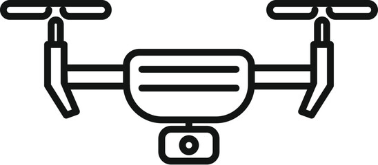 Poster - Scene video drone icon outline vector. Filming air control. Landscape video service