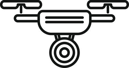 Poster - Modern small drone icon outline vector. Air operator. Video aero filming