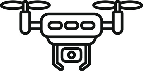 Poster - Scene video drone icon outline vector. Control livestream. Inspection modern operator